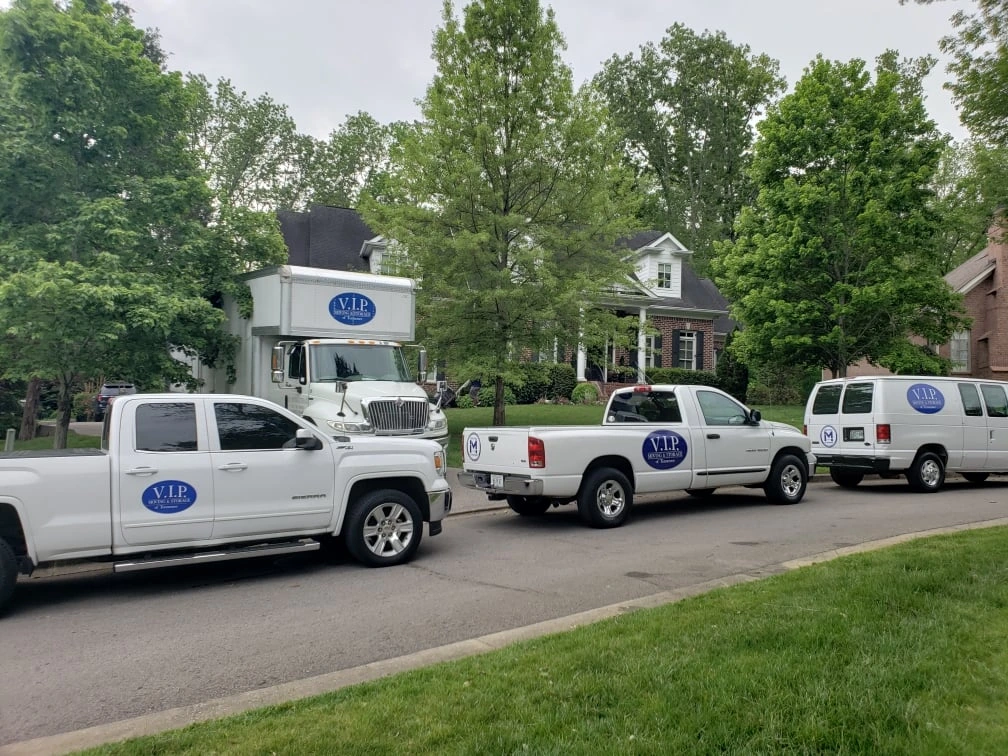 VIP Moving fleet at residential neighborhood