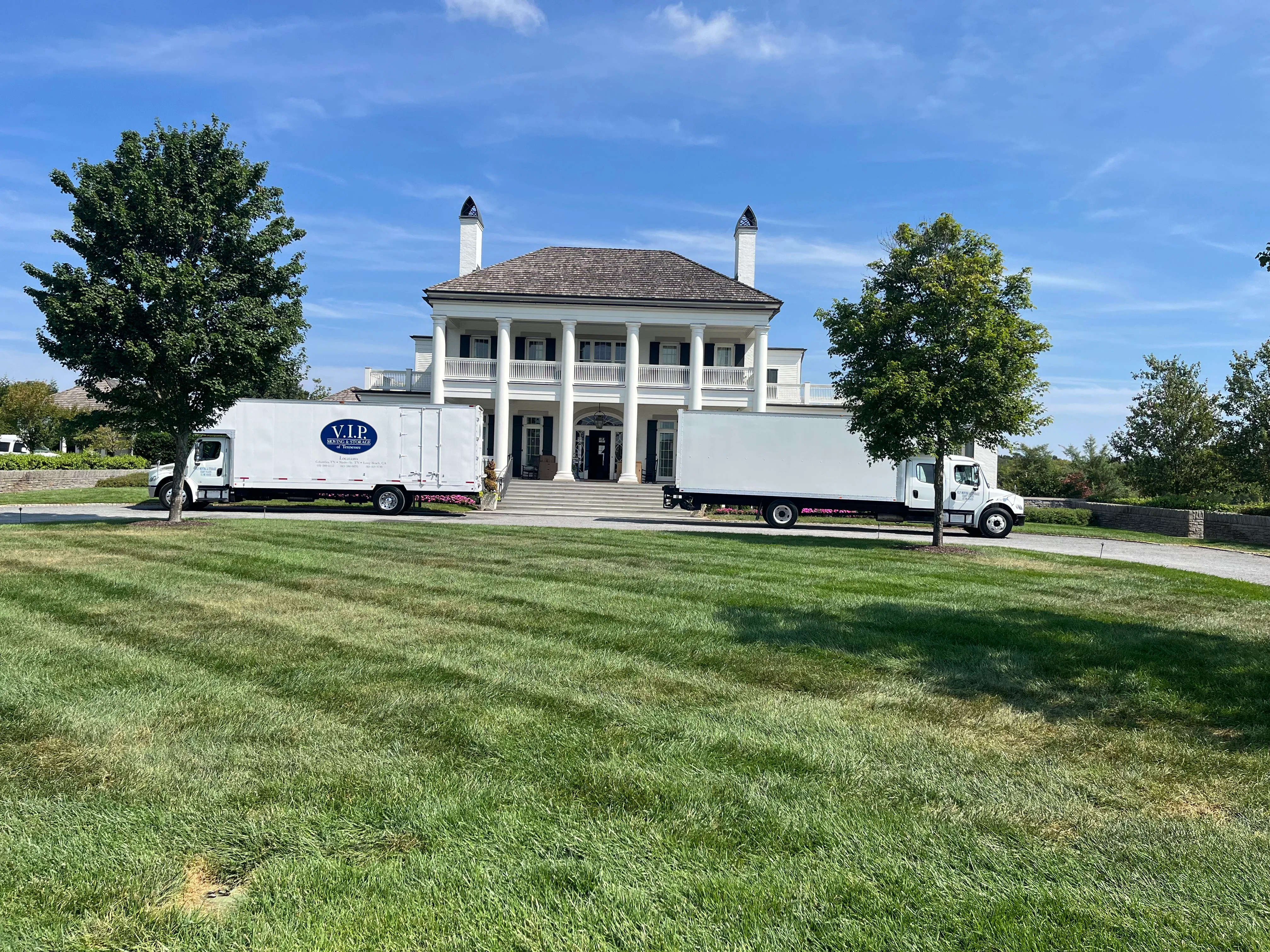 VIP trucks at luxury estate mansion