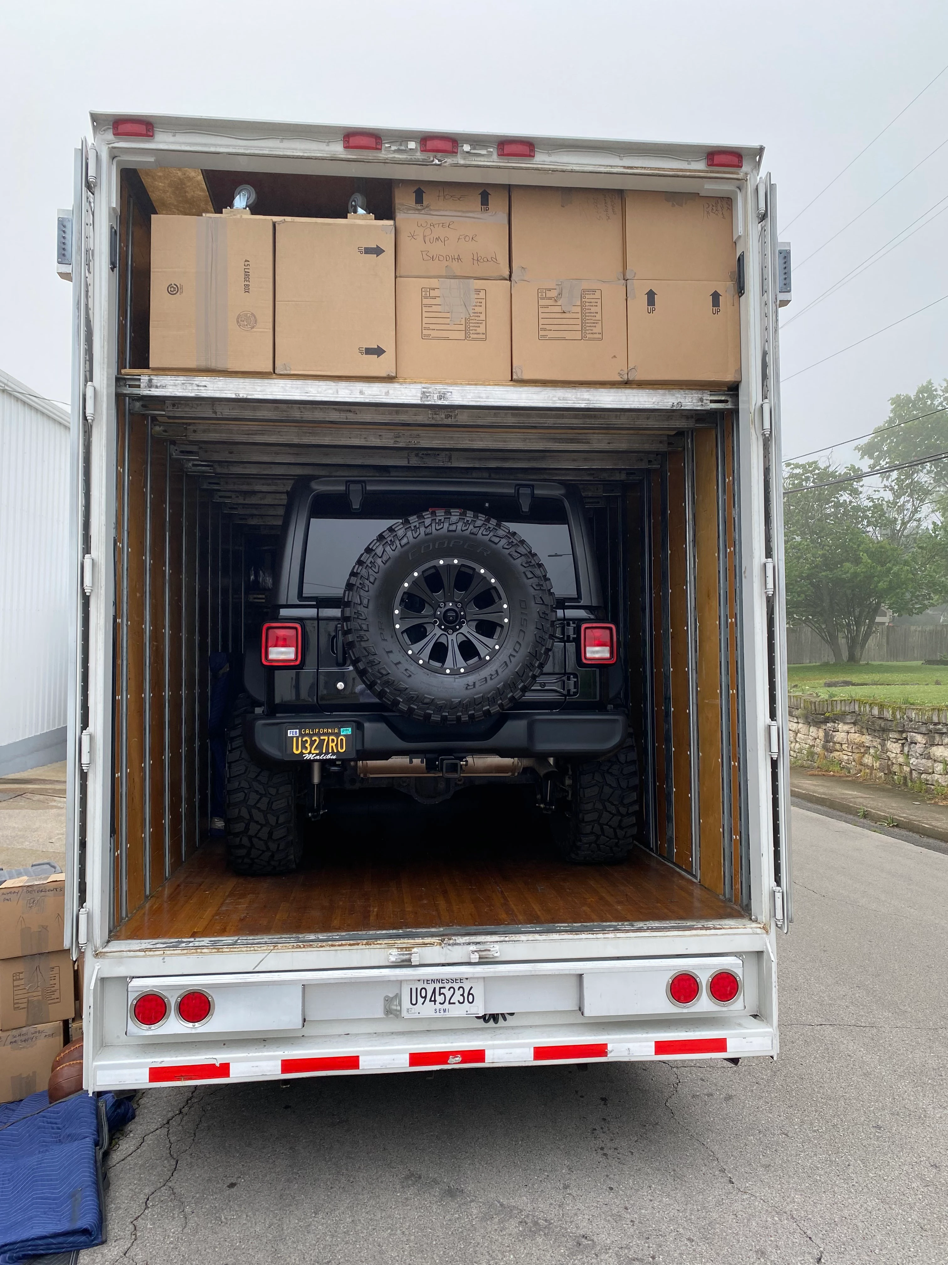 Jeep loaded in VIP moving truck